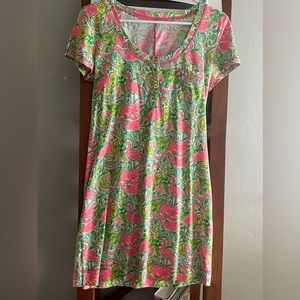 Lilly Pulitzer pink and green. Size M. Board fail for me. Runs small.